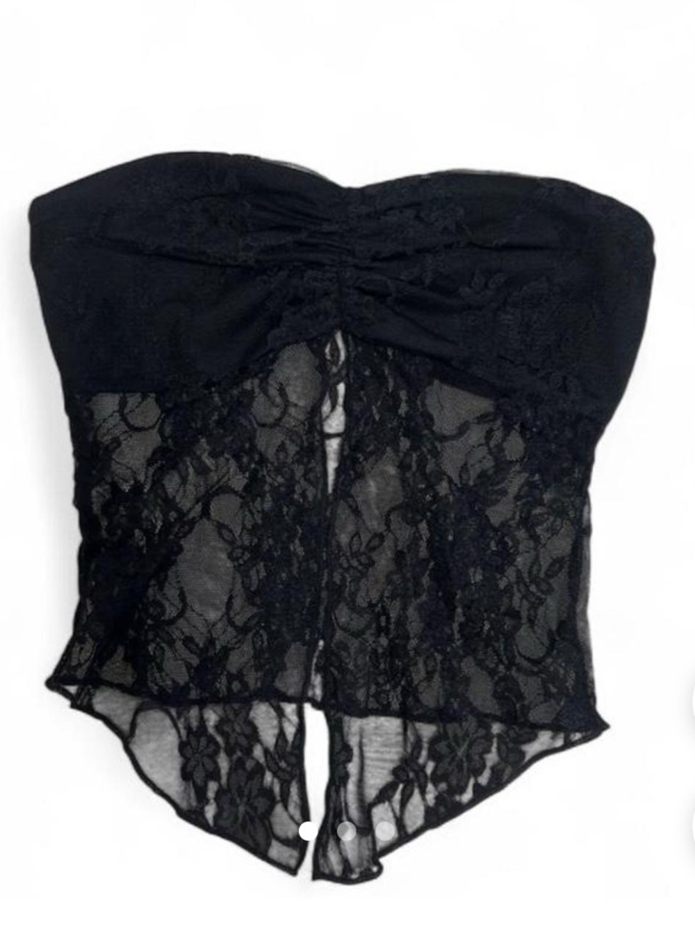 Edikted Black Lace Strapless Bustier Top